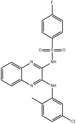 N-{3-[(5-chloro-2-methylphenyl)amino]quinoxalin-2-yl}-4-fluorobenzenesulfonamide Structural