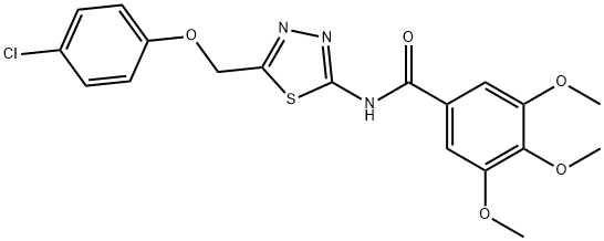 N-{5-[(4-chlorophenoxy)methyl]-1,3,4-thiadiazol-2-yl}-3,4,5-trimethoxybenzamide Structural