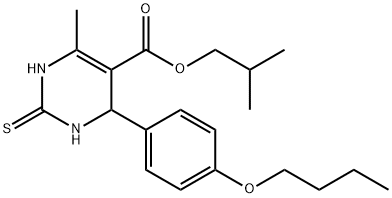 isobutyl 4-(4-butoxyphenyl)-6-methyl-2-thioxo-1,2,3,4-tetrahydropyrimidine-5-carboxylate Structural