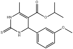 isopropyl 4-(3-methoxyphenyl)-6-methyl-2-thioxo-1,2,3,4-tetrahydropyrimidine-5-carboxylate Structural