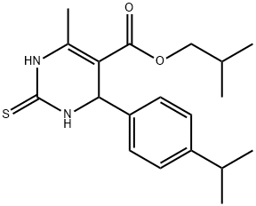 isobutyl 4-(4-isopropylphenyl)-6-methyl-2-thioxo-1,2,3,4-tetrahydropyrimidine-5-carboxylate Structural