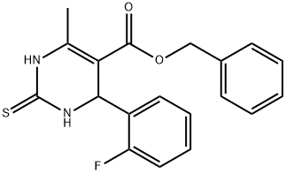 benzyl 4-(2-fluorophenyl)-6-methyl-2-thioxo-1,2,3,4-tetrahydropyrimidine-5-carboxylate Structural
