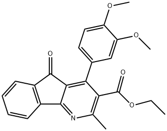 ethyl 4-(3,4-dimethoxyphenyl)-2-methyl-5-oxo-5H-indeno[1,2-b]pyridine-3-carboxylate Structural