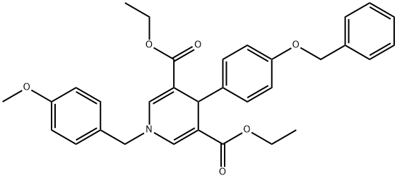 diethyl 4-(4-(benzyloxy)phenyl)-1-(4-methoxybenzyl)-1,4-dihydropyridine-3,5-dicarboxylate Structural