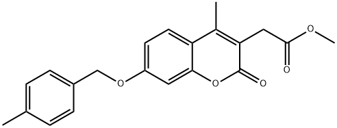methyl 2-(4-methyl-7-((4-methylbenzyl)oxy)-2-oxo-2H-chromen-3-yl)acetate Structural