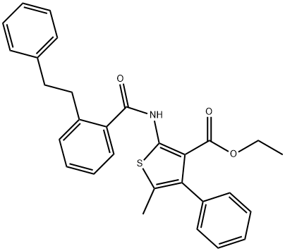 ethyl 5-methyl-2-(2-phenethylbenzamido)-4-phenylthiophene-3-carboxylate Structural