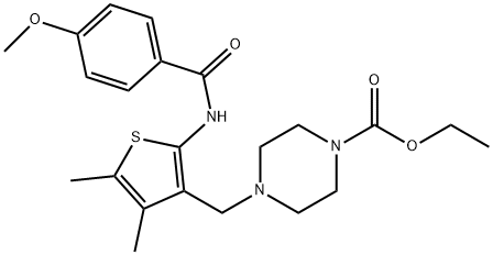ethyl 4-({2-[(4-methoxybenzoyl)amino]-4,5-dimethyl-3-thienyl}methyl)-1-piperazinecarboxylate Structural