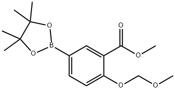methyl 2-(methoxymethoxy)-5-(4,4,5,5-tetramethyl-1,3,2-dioxaborolan-2-yl)benzoate Structural