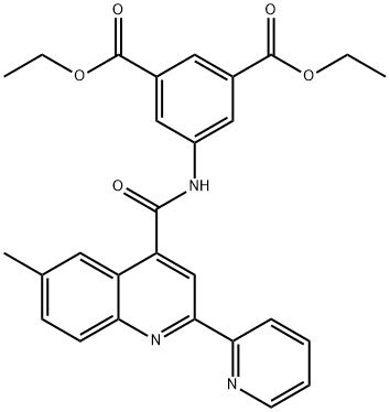 diethyl 5-(6-methyl-2-(pyridin-2-yl)quinoline-4-carboxamido)isophthalate Structural