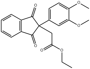 ethyl 2-(2-(3,4-dimethoxyphenyl)-1,3-dioxo-2,3-dihydro-1H-inden-2-yl)acetate Structural