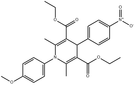 diethyl 1-(4-methoxyphenyl)-2,6-dimethyl-4-(4-nitrophenyl)-1,4-dihydropyridine-3,5-dicarboxylate Structural