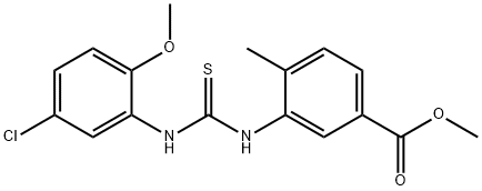 methyl 3-(3-(5-chloro-2-methoxyphenyl)thioureido)-4-methylbenzoate Structural