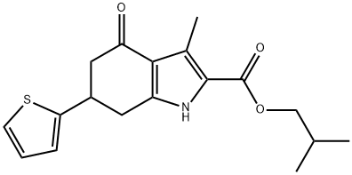 isobutyl 3-methyl-4-oxo-6-(thiophen-2-yl)-4,5,6,7-tetrahydro-1H-indole-2-carboxylate Structural