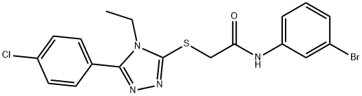 N-(3-bromophenyl)-2-{[5-(4-chlorophenyl)-4-ethyl-4H-1,2,4-triazol-3-yl]sulfanyl}acetamide Structural