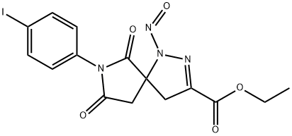 ethyl 7-(4-iodophenyl)-1-nitroso-6,8-dioxo-1,2,7-triazaspiro[4.4]non-2-ene-3-carboxylate Structural