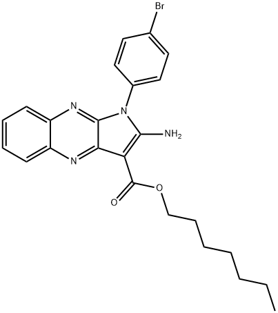 heptyl 2-amino-1-(4-bromophenyl)-1H-pyrrolo[2,3-b]quinoxaline-3-carboxylate Structural