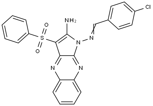 N~1~-[(E)-(4-chlorophenyl)methylidene]-3-(phenylsulfonyl)-1H-pyrrolo[2,3-b]quinoxaline-1,2-diamine Structural
