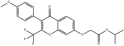 isopropyl 2-((3-(4-methoxyphenyl)-4-oxo-2-(trifluoromethyl)-4H-chromen-7-yl)oxy)acetate Structural