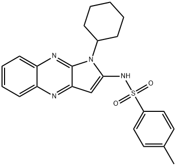N-(1-cyclohexyl-1H-pyrrolo[2,3-b]quinoxalin-2-yl)-4-methylbenzenesulfonamide Structural