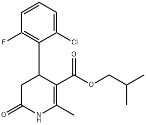 isobutyl 4-(2-chloro-6-fluorophenyl)-2-methyl-6-oxo-1,4,5,6-tetrahydropyridine-3-carboxylate Structural