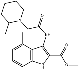 methyl 4-methyl-3-(2-(2-methylpiperidin-1-yl)acetamido)-1H-indole-2-carboxylate Structural