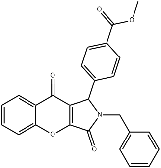 methyl 4-(2-benzyl-3,9-dioxo-1,2,3,9-tetrahydrochromeno[2,3-c]pyrrol-1-yl)benzoate Structural