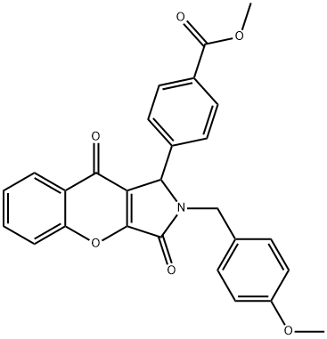 methyl 4-(2-(4-methoxybenzyl)-3,9-dioxo-1,2,3,9-tetrahydrochromeno[2,3-c]pyrrol-1-yl)benzoate Structural