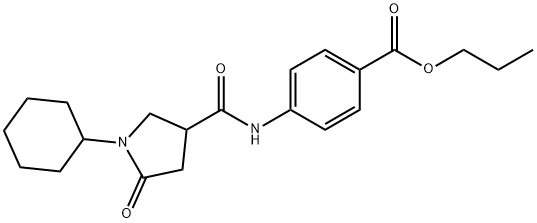 propyl 4-(1-cyclohexyl-5-oxopyrrolidine-3-carboxamido)benzoate Structural