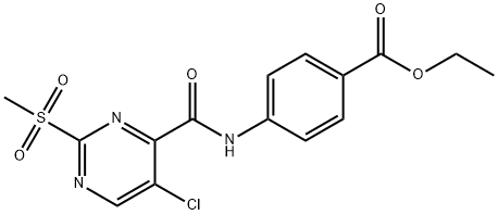 ethyl 4-({[5-chloro-2-(methylsulfonyl)-4-pyrimidinyl]carbonyl}amino)benzoate Structural