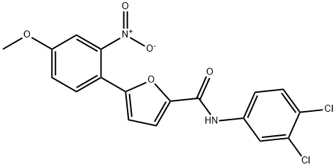 N-(3,4-dichlorophenyl)-5-{2-nitro-4-methoxyphenyl}-2-furamide Structural