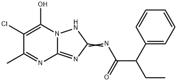 N-(6-chloro-7-hydroxy-5-methyl-[1,2,4]triazolo[1,5-a]pyrimidin-2(1H)-ylidene)-2-phenylbutanamide Structural