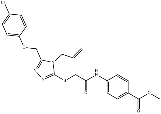 methyl 4-(2-((4-allyl-5-((4-chlorophenoxy)methyl)-4H-1,2,4-triazol-3-yl)thio)acetamido)benzoate Structural