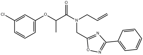 N-allyl-2-(3-chlorophenoxy)-N-[(3-phenyl-1,2,4-oxadiazol-5-yl)methyl]propanamide Structural