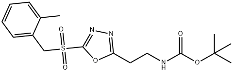 tert-butyl (2-(5-((2-methylbenzyl)sulfonyl)-1,3,4-oxadiazol-2-yl)ethyl)carbamate Structural