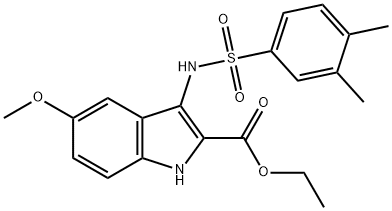 ethyl 3-{[(3,4-dimethylphenyl)sulfonyl]amino}-5-methoxy-1H-indole-2-carboxylate Structural