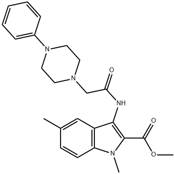 methyl 1,5-dimethyl-3-{[(4-phenyl-1-piperazinyl)acetyl]amino}-1H-indole-2-carboxylate Structural