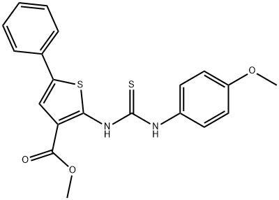 methyl 2-(3-(4-methoxyphenyl)thioureido)-5-phenylthiophene-3-carboxylate Structural
