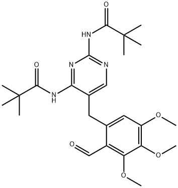 N,N-(5-(2-formyl-3,4,5-trimethoxybenzyl)pyrimidine-2,4-diyl)bis(2,2-dimethylpropanamide)(WXG01379) Structural