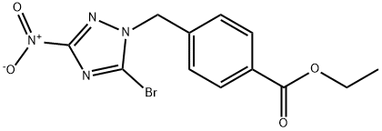 ethyl 4-[(5-bromo-3-nitro-1H-1,2,4-triazol-1-yl)methyl]benzoate Structural