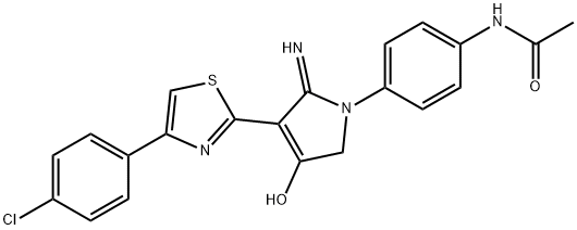 N-(4-(3-(4-(4-chlorophenyl)thiazol-2-yl)-4-hydroxy-2-imino-2,5-dihydro-1H-pyrrol-1-yl)phenyl)acetamide Structural