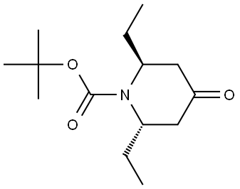 trans-2,6-Diethyl-4-oxo-piperidine-1-carboxylic acid tert-butyl ester Structural