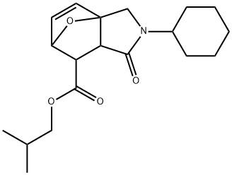 isobutyl 2-cyclohexyl-1-oxo-1,2,3,6,7,7a-hexahydro-3a,6-epoxyisoindole-7-carboxylate Structural