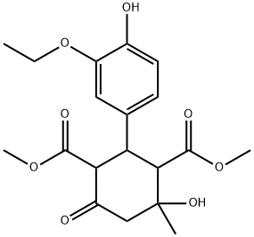 dimethyl 2-(3-ethoxy-4-hydroxyphenyl)-4-hydroxy-4-methyl-6-oxocyclohexane-1,3-dicarboxylate Structural