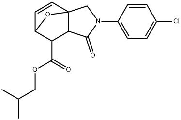 isobutyl 2-(4-chlorophenyl)-1-oxo-1,2,3,6,7,7a-hexahydro-3a,6-epoxyisoindole-7-carboxylate Structural