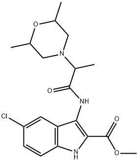 methyl 5-chloro-3-(2-(2,6-dimethylmorpholino)propanamido)-1H-indole-2-carboxylate Structural