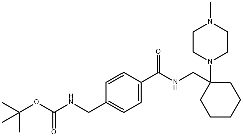 tert-butyl 4-(((1-(4-methylpiperazin-1-yl)cyclohexyl)methyl)carbamoyl)benzylcarbamate Structural