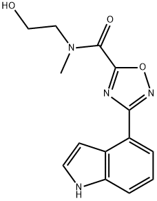 N-(2-hydroxyethyl)-3-(1H-indol-4-yl)-N-methyl-1,2,4-oxadiazole-5-carboxamide Structural