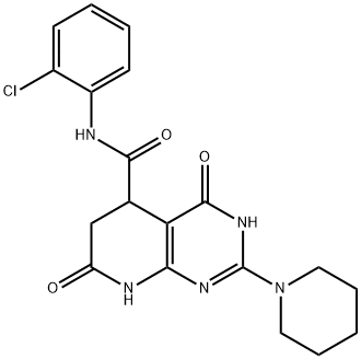 N-(2-chlorophenyl)-4,7-dioxo-2-(piperidin-1-yl)-3,4,5,6,7,8-hexahydropyrido[2,3-d]pyrimidine-5-carboxamide Structural