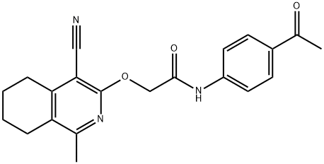 N-(4-acetylphenyl)-2-[(4-cyano-1-methyl-5,6,7,8-tetrahydroisoquinolin-3-yl)oxy]acetamide Structural