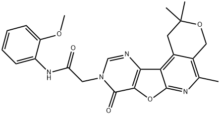 N-(2-methoxyphenyl)-2-(2,2,5-trimethyl-8-oxo-1H-pyrano[4'',3'':4',5']pyrido[3',2':4,5]furo[3,2-d]pyrimidin-9(2H,4H,8H)-yl)acetamide Structural